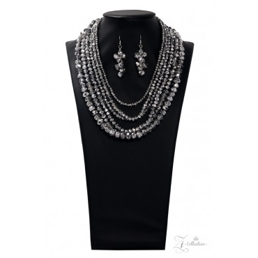 Knockout Hematite and Cystal-like beading Necklace Set